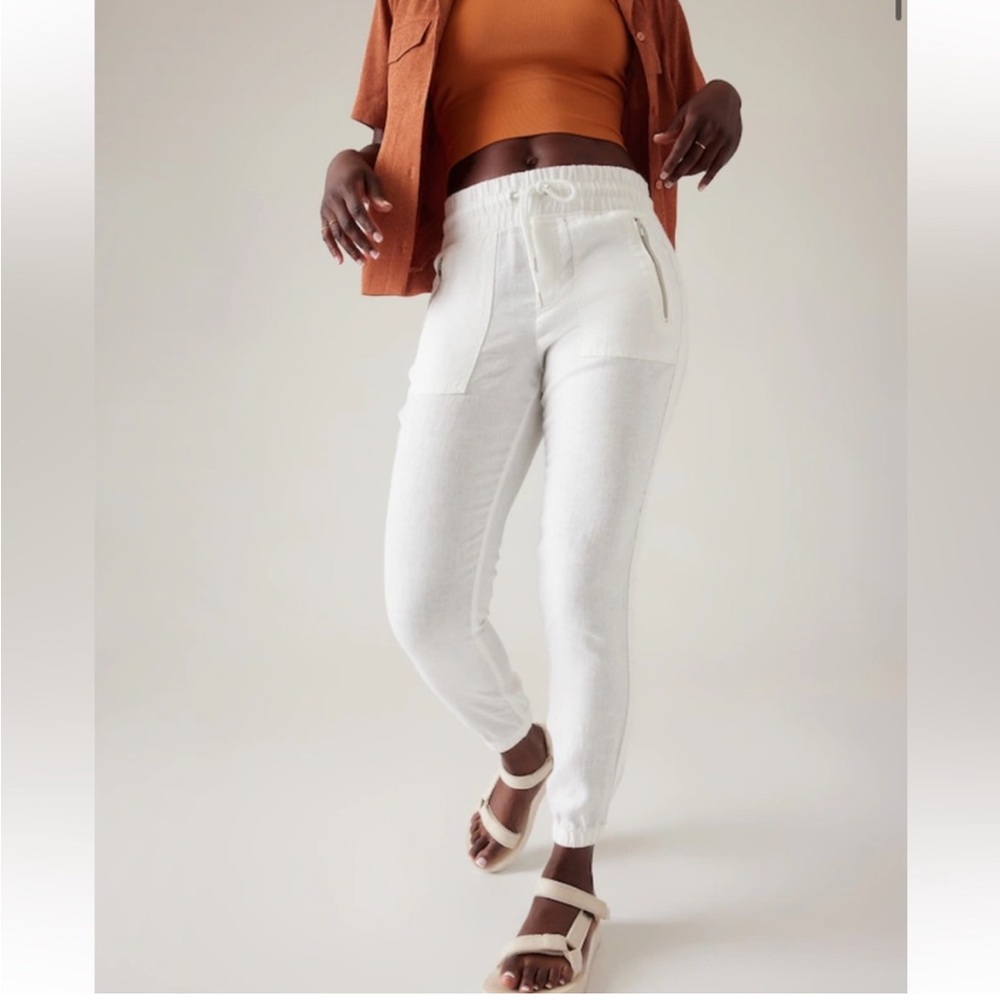 Athleta White‎ Cabo Linen Jogger Pants
